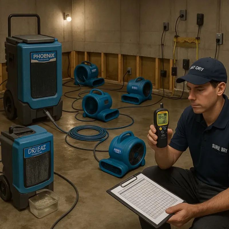 Structural Drying and Dehumidification process in Level Green, PA